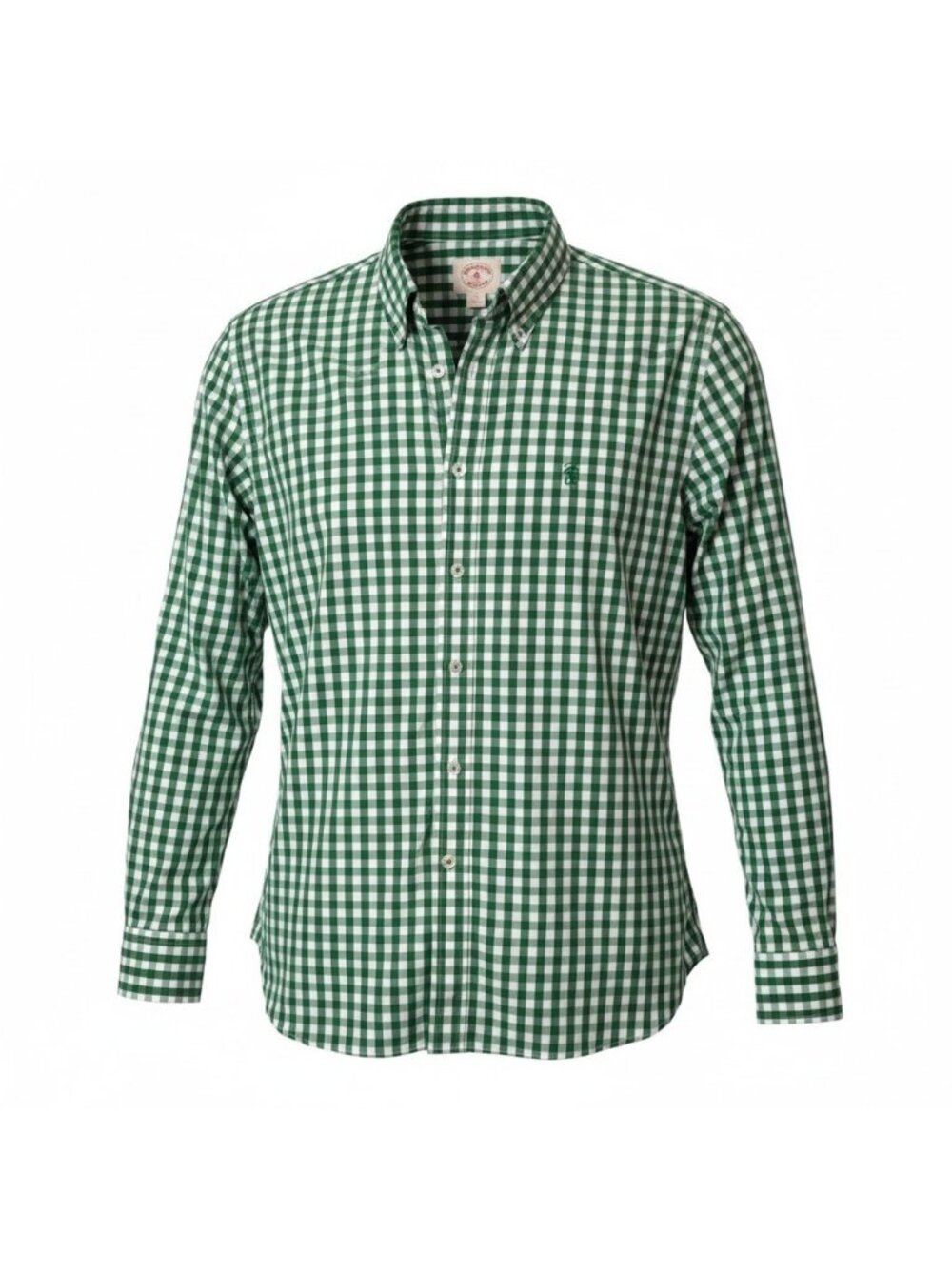 Brooks Brothers Red Fleece Button Up Long Sleeve Shirt Green Gingham Men's LARGE